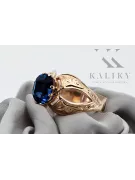 Originálny vinobranie výrobok 14k s ružovým zlatým zafírovým ringom vintage vrc135r štýl